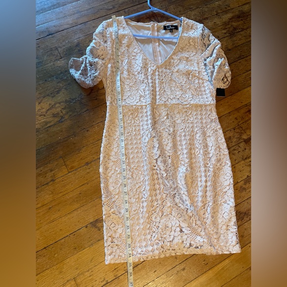 NWT Lulus Tatianna Blush Pink Lace Short Sleeve Mini Dress wedding guest girly - Picture 12 of 12